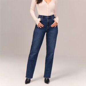 Abercrombie & Fitch Dark Blue, The 90’s Straight - Ultra High Rise - Curve Love